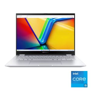 اسوس فيفو بوك S14 Flip TP3402VA-LZ065W لاب توب - انتل® كور™ i5-13420H - رامات 16 جيجا بايت - هارد ديسك 512 جيجا بايت SSD - جرافيك Intel® UHD Graphics - شاشة 14 بوصة 60 هرتز تاتش - ويندوز11 - فضي